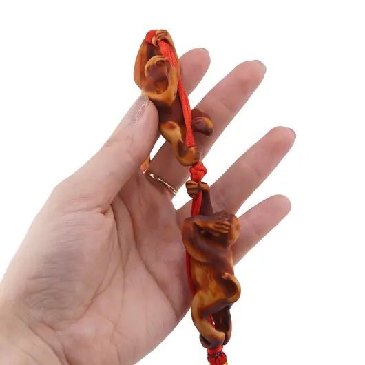 Amuleta Feng Shui cu maimute nu vede, nu aude, nu vorbeste, 50cm, imagine 3
