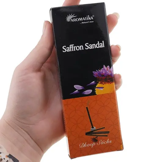 Betisoare parfumate Aromatika saffron sandal cu suport - 9cm, imagine 3