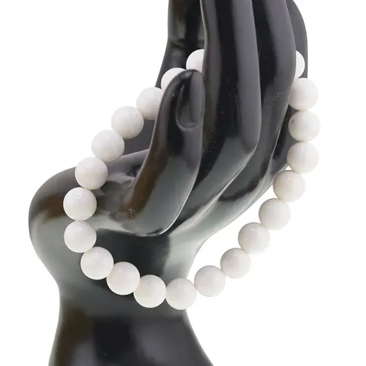 Bratara Coral 8mm, pe elastic, 19cm, imagine 2