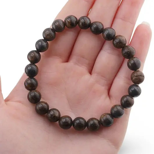 Bratara din Bronzit 8mm, pe elastic, 19cm, imagine 3