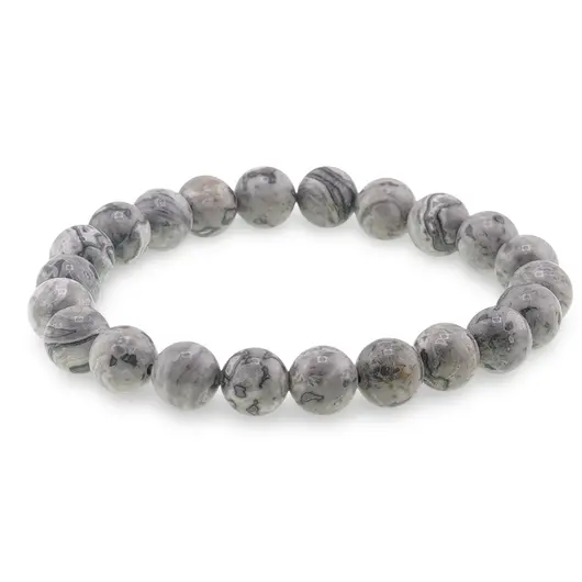 Bratara din Jasp earth 8-9mm, pe elastic, 19cm, imagine 2