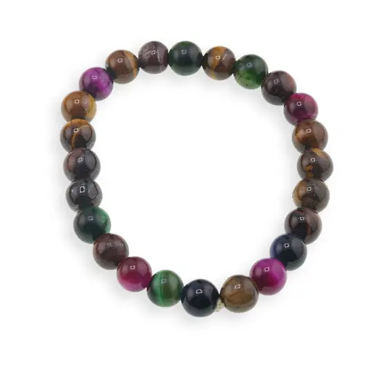 Bratara din Ochi de tigru colorat 8mm, pe elastic, 19cm
