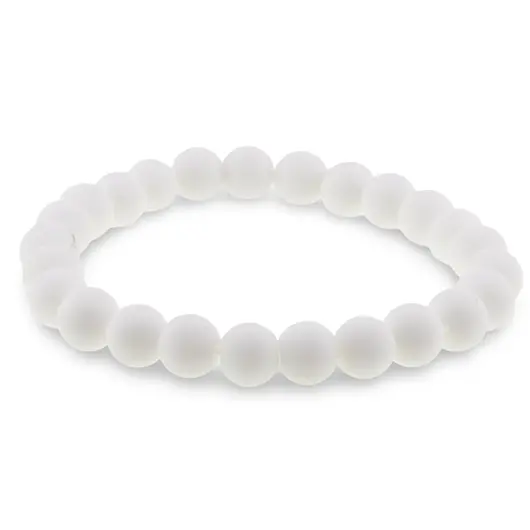 Bratara din Onix alb mat 8mm, pe elastic, 19cm, imagine 2