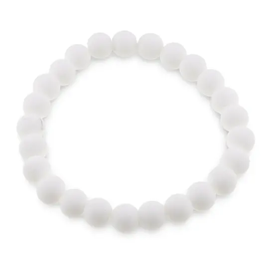 Bratara din Onix alb mat 8mm, pe elastic, 19cm