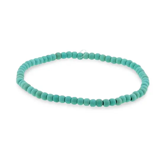 Bratara din Turcoaz verde mat 4mm, pe elastic, 19cm, imagine 2