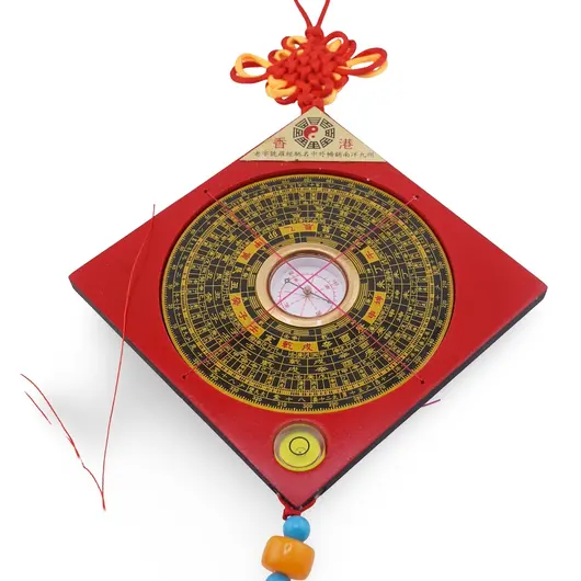 Busola geometrica Feng Shui Luo Pan cu nodul mistic, 47cm, imagine 2