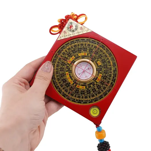 Busola geometrica Feng Shui Luo Pan cu nodul mistic, 47cm, imagine 3