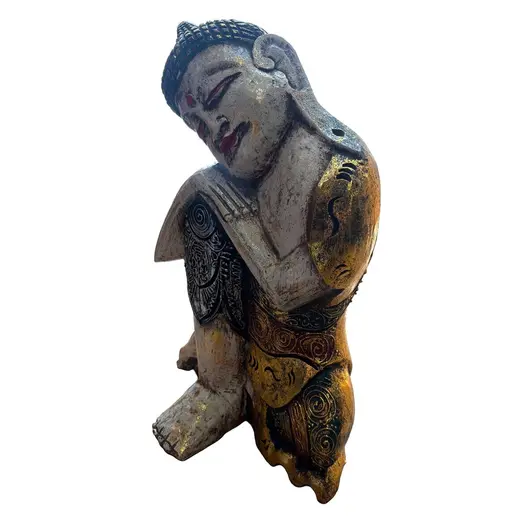 Decoratiune din lemn Buddha dormind, imagine 3