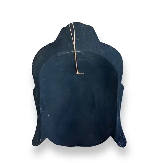 Decoratiune din lemn Capul lui Buddha cu accente aurii, imagine 2