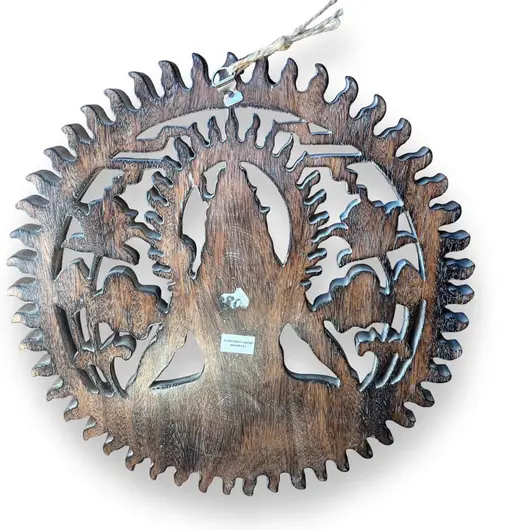 Decoratiune din lemn Schiva sculptat cu accente aurii, imagine 2