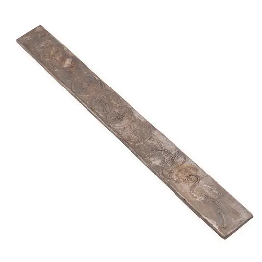 Greutate pentru hartie gravata cu salba de monede, din metal, 23cm, imagine 2