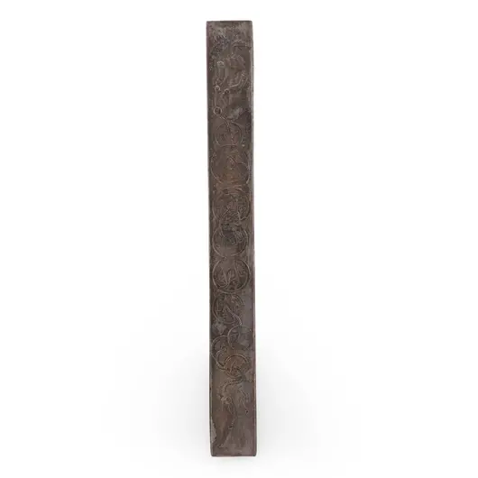 Greutate pentru hartie gravata cu salba de monede, din metal, 23cm