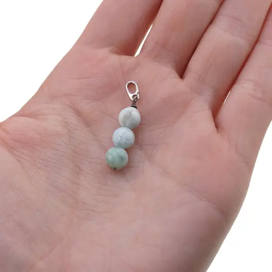 Pandantiv din Larimar sfere si argint 925, 5-6mm, imagine 3