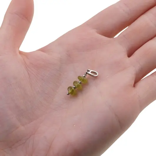 Pandantiv din Peridot discuri fatetate, bumbi si argint 925, 5-6mm, imagine 3