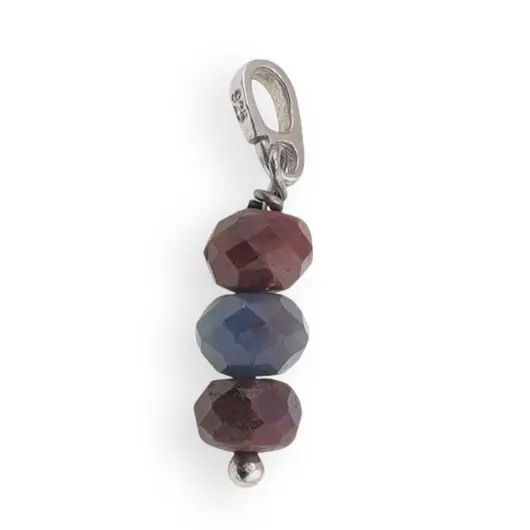 Pandantiv din Rubin si Safir discuri cu argint 925, 6mm