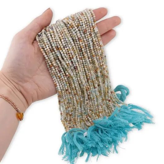 Sirag Amazonit sfere fatetate 3mm, 31-32cm, imagine 3