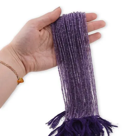 Sirag Ametist sfere fatetate 3mm, 31-32cm, imagine 3