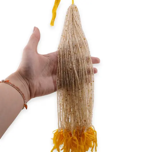 Sirag Citrin rutilat sfere fatetate 3mm, 31-32cm, imagine 2