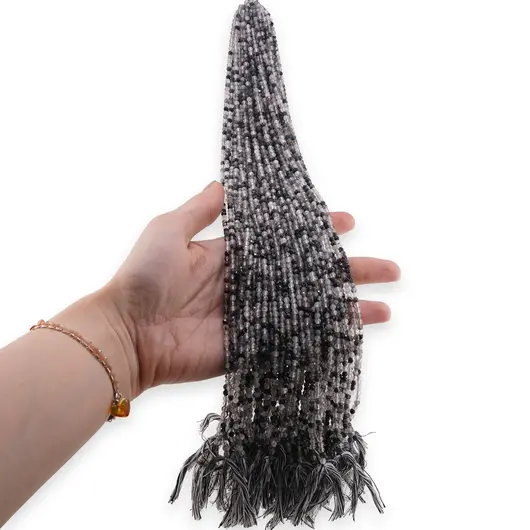 Sirag Cuart turmalinat sfere fatetate 3mm, 31-32cm, imagine 2