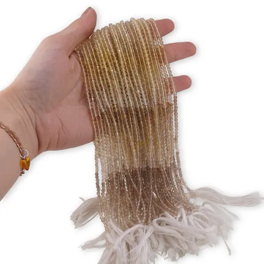 Sirag Fluorit galben degrade sfere fatetate 3mm, 31-32cm, imagine 3
