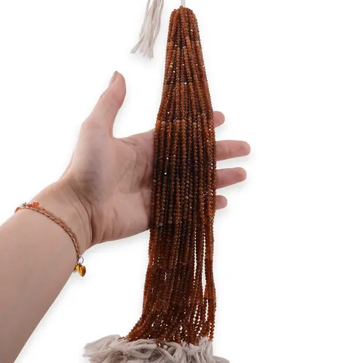 Sirag Granat Hessonit degrade discuri fatetate 4mm, 32-33cm, imagine 2