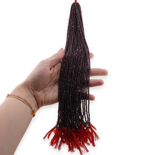 Sirag Granat rhodolit sfere fatetate 3mm, 31-32cm, imagine 2