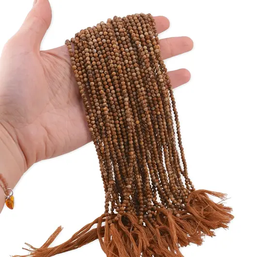 Sirag Jasp peisaj sfere fatetate 3,5mm, 30-31cm, imagine 3