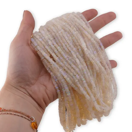Sirag Opal etiopian de foc rondele 3,5-4,5mm, 41cm, imagine 3