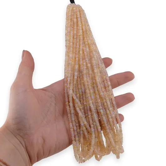 Sirag Opal etiopian de foc rondele 3,5-4mm, 41cm, imagine 3