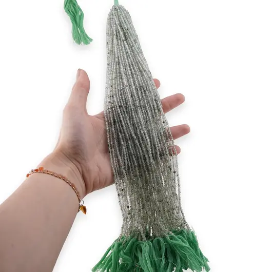 Sirag Prasiolit sfere fatetate 3mm, 30-31cm, imagine 2