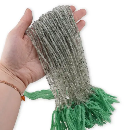 Sirag Prasiolit sfere fatetate 3mm, 30-31cm, imagine 3
