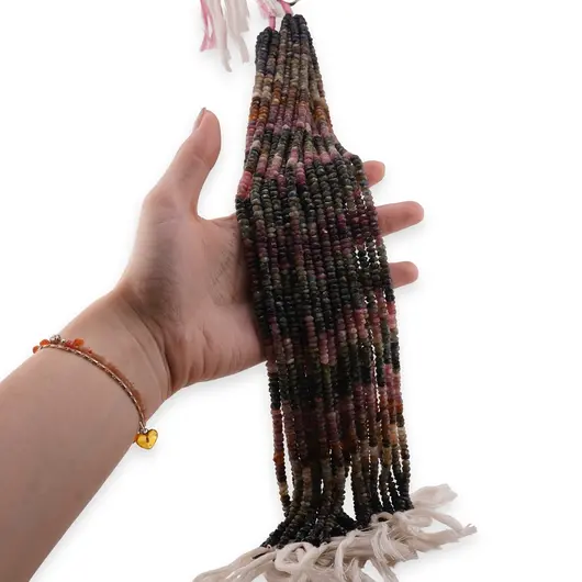 Sirag Turmalina multicolora discuri fatetate 5mm, 36cm, imagine 2