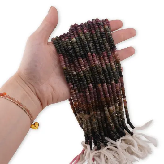 Sirag Turmalina multicolora discuri fatetate 5mm, 36cm, imagine 3