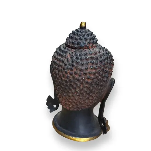 Statueta din bronz Cap Buddha Kalakrithi, 30cm, imagine 2