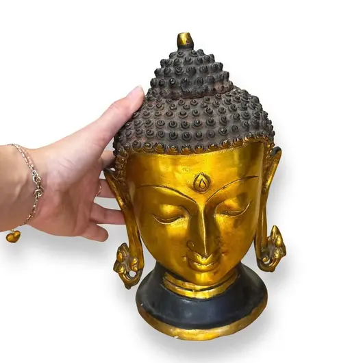 Statueta din bronz Cap Buddha Kalakrithi, 30cm, imagine 3