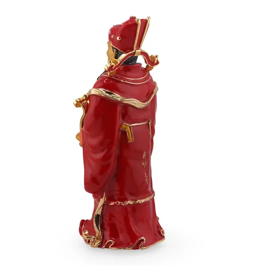 Statueta Feng Shui CAI Shen Choy San Statue Zeul bogatiei din metal, 18cm, imagine 2