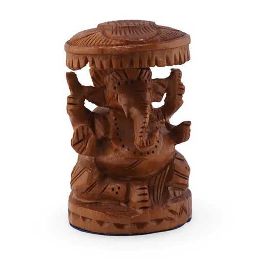 Statueta Feng Shui Ganesha din lemn, 8cm