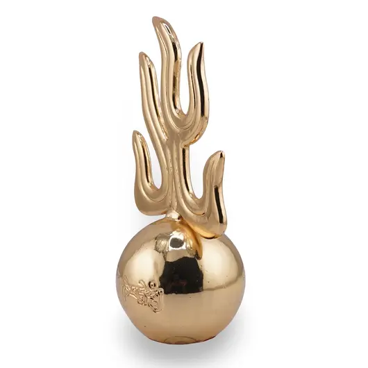 Statueta Feng Shui Minge de foc din metal auriu, 14cm, imagine 2