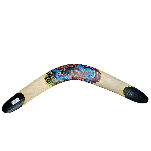 Boomerang mare din lemn model delfin