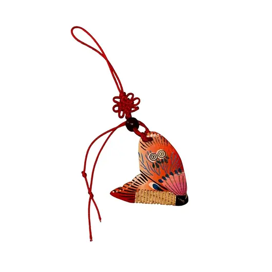 Amuleta cu nod mistic si pieptene, model aripa de fluture