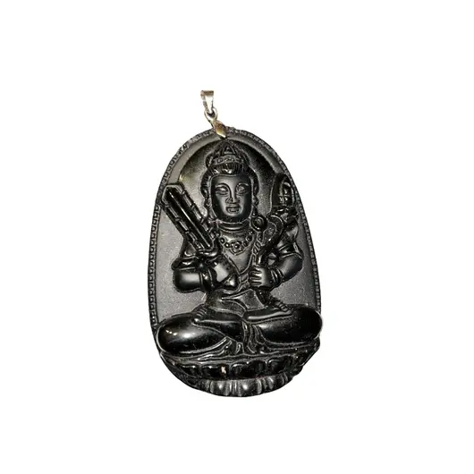 Pandantiv din obsidian Buddha Bodihisattva