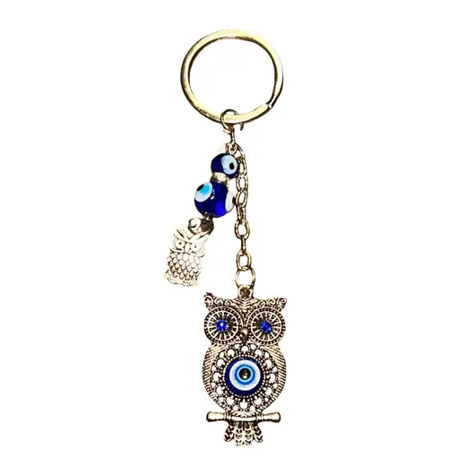 Breloc feng shui Bufnita cu ochi protector si charm