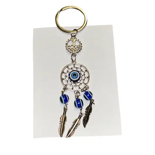 Breloc feng shui dream catcher cu ochi protector