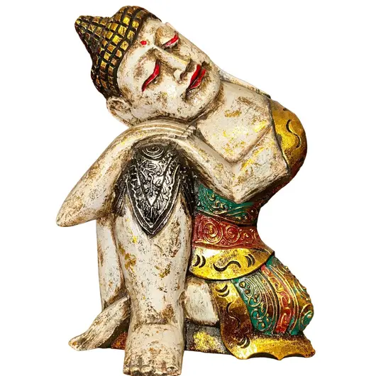 Statueta din lemn buddha in sezut, mediu