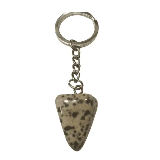 Breloc Jasp Dalmatian piatra rulata 25mm