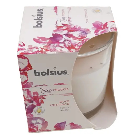 Lumanare parfumata tip borcan Bolsius - rose & amber, imagine 2