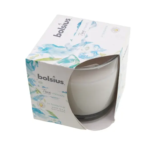 Lumanare parfumata tip borcan Bolsius -  white tea & mint leaves, imagine 2