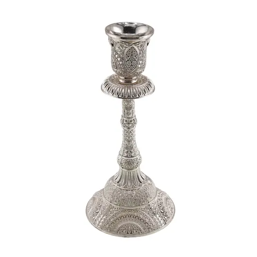 Sfesnic argintiu gravat cu model bizantin, 17cm