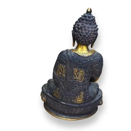 Statueta din bronz Buddha in meditatie, imagine 2