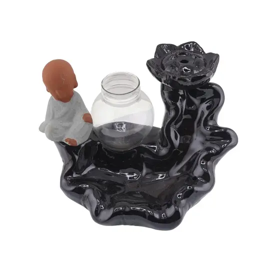 Suport ardere conuri parfumate cascada - backflow, Călugăr Zen langa Vasul din Sticlă, imagine 2